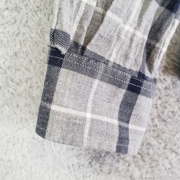 Johnnie O Shirt Mens Hangin' Out Plaid Button Down Size Medium M Gray Blue - Picture 4 of 11